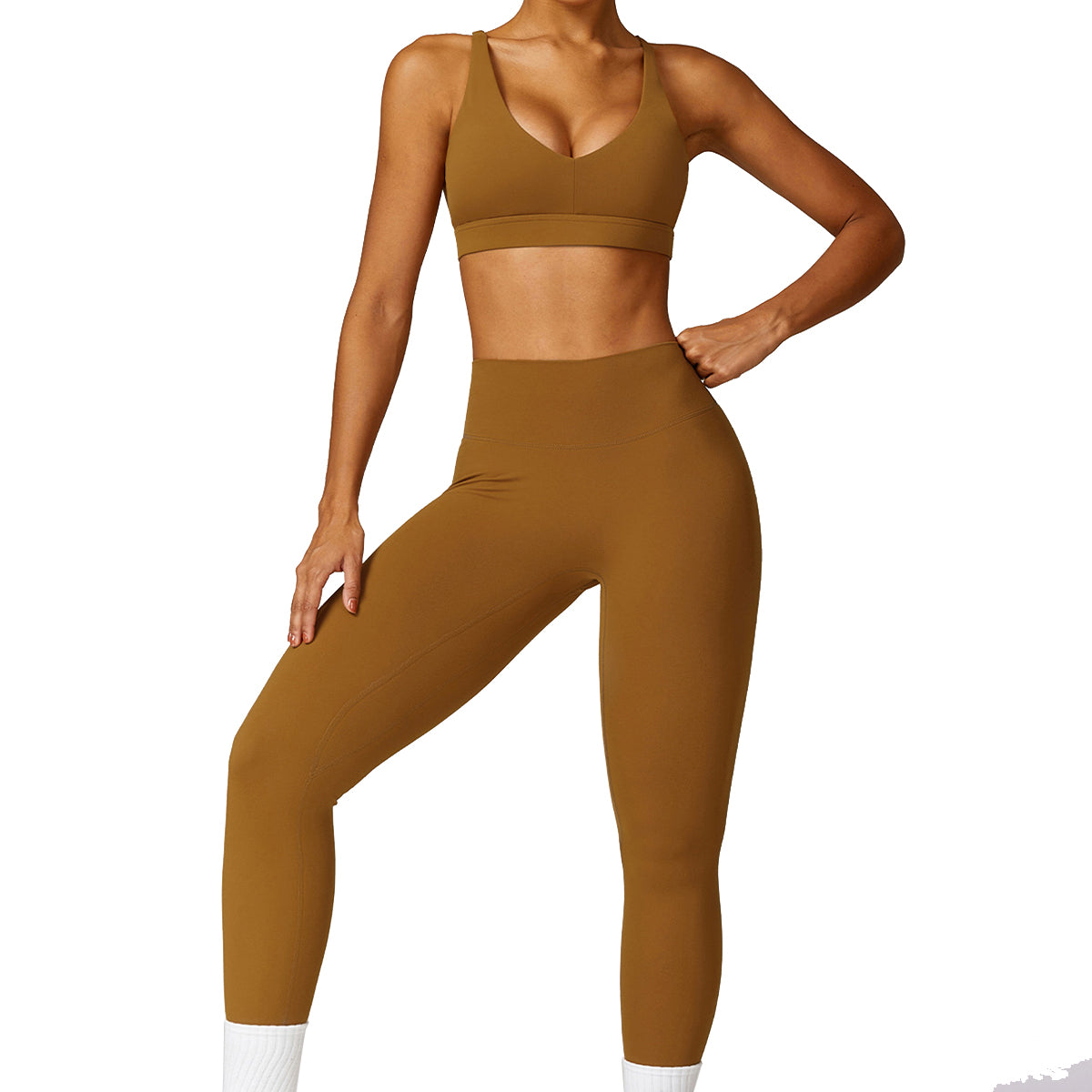 8552 Women Backless Criss-Cross Bra and Fitness Yoga Leggings 8552 Women Backless Criss-Cross Bra and Fitness Yoga Leggings